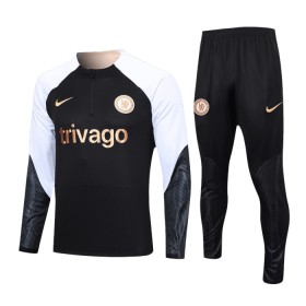 Chelsea Trainings Sweatshirt Kvarts-Dragkedja 2023-24 Svart
